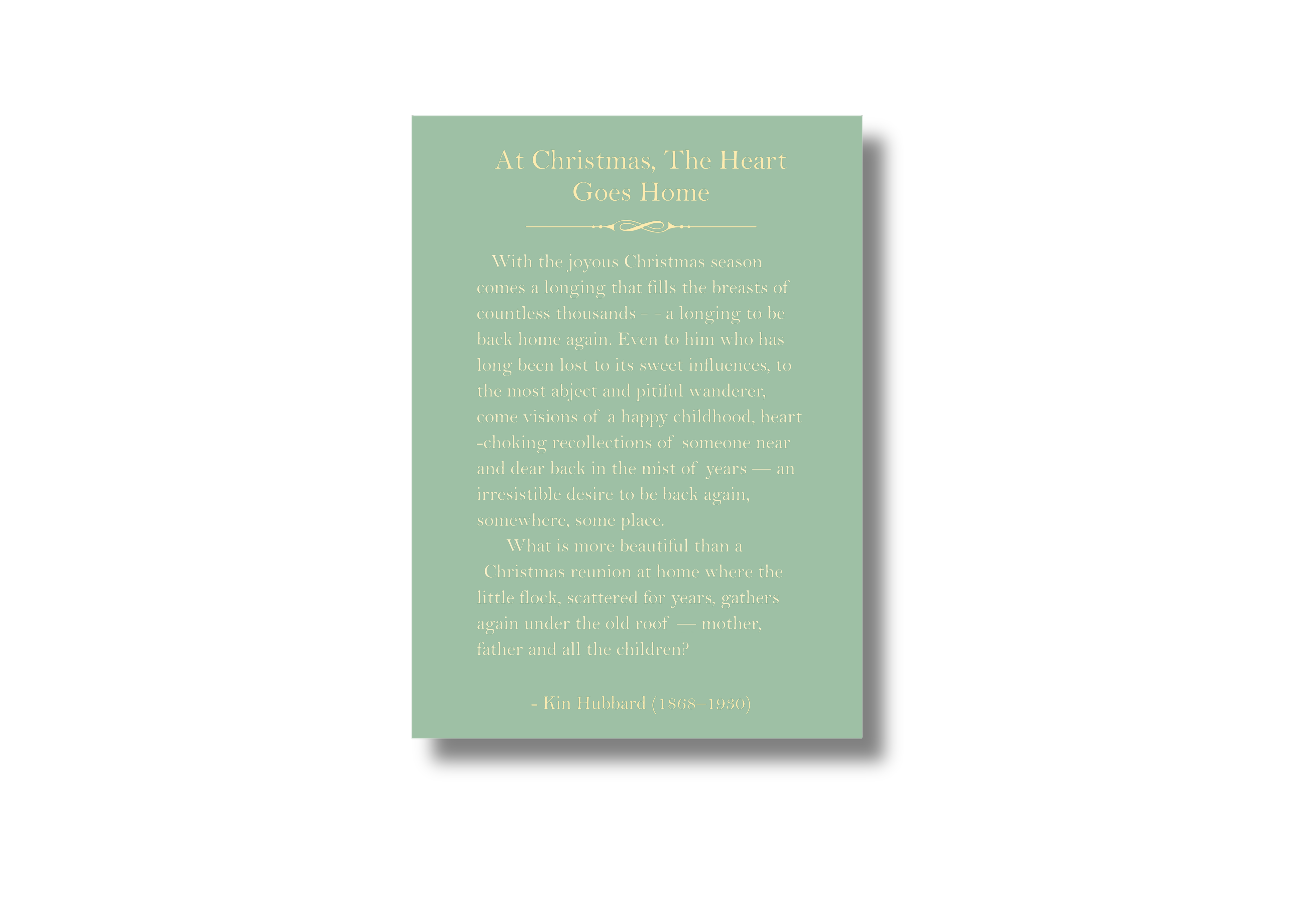 At Christmas the Heart Goes Home Hubbard